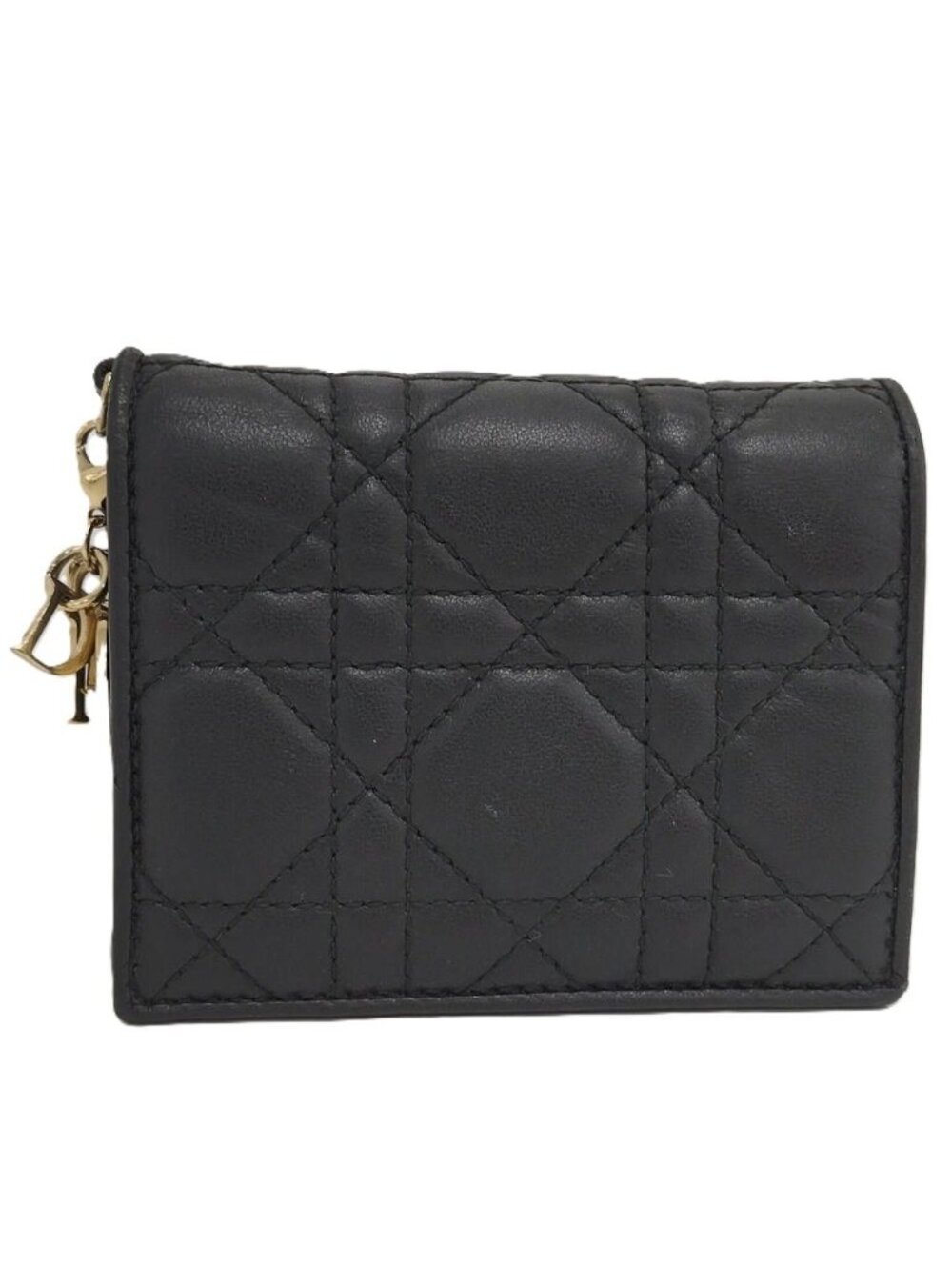 Dior Lady Dior Bifold Wallet Leather Black